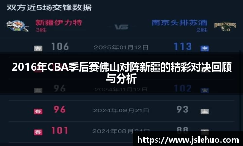 2016年CBA季后赛佛山对阵新疆的精彩对决回顾与分析
